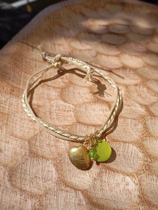 bracelet femme Trésors de Plage, en perles fimo et coquillage