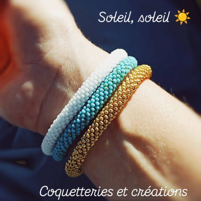 Bracelet Jonc Bangle en Perles Miyuki - uni– Couleur au Choix