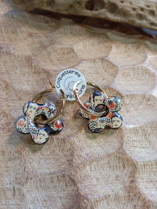 Collection "Frida" – Boucles d'Oreilles Artisanales & Créoles Personnalisables