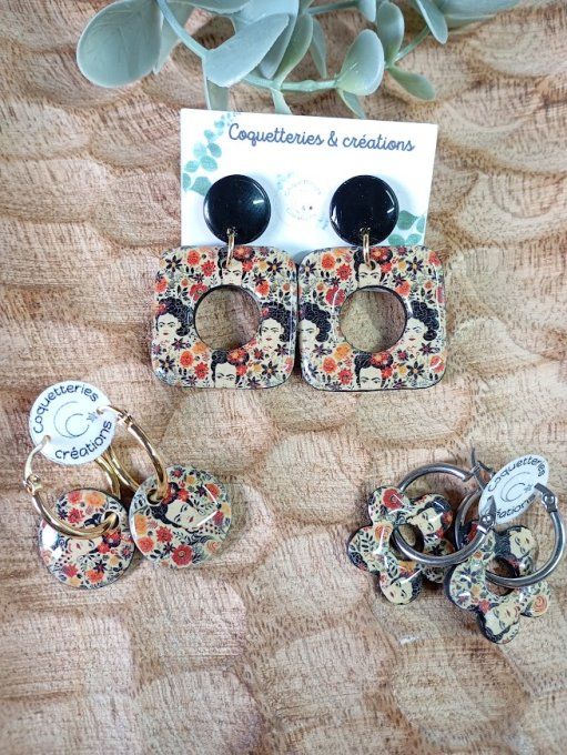 Collection "Frida" – Boucles d'Oreilles Artisanales & Créoles Personnalisables