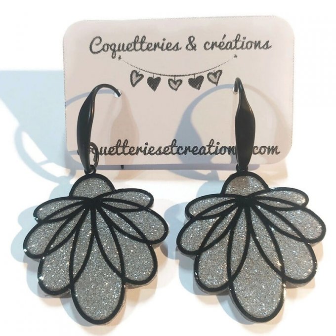 Boucles d'oreilles fimo, feuilles de couleur