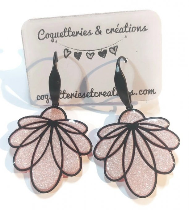 Boucles d'oreilles fimo, feuilles de couleur