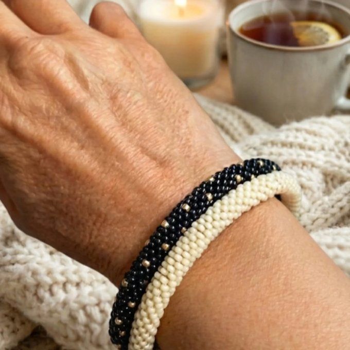 Bracelet Jonc Bangle en Perles Miyuki - uni– Couleur au Choix