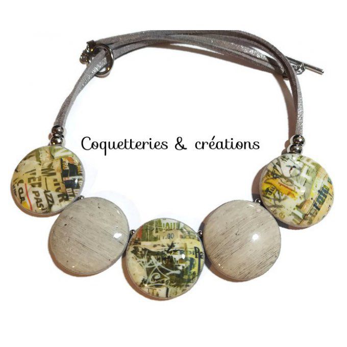 Collier impressions colorées