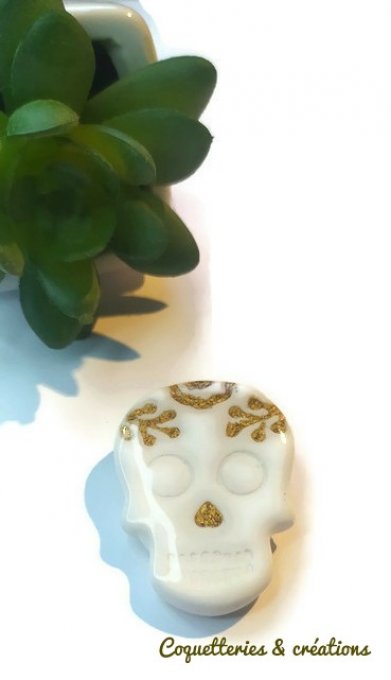 broche fimo skull elegant