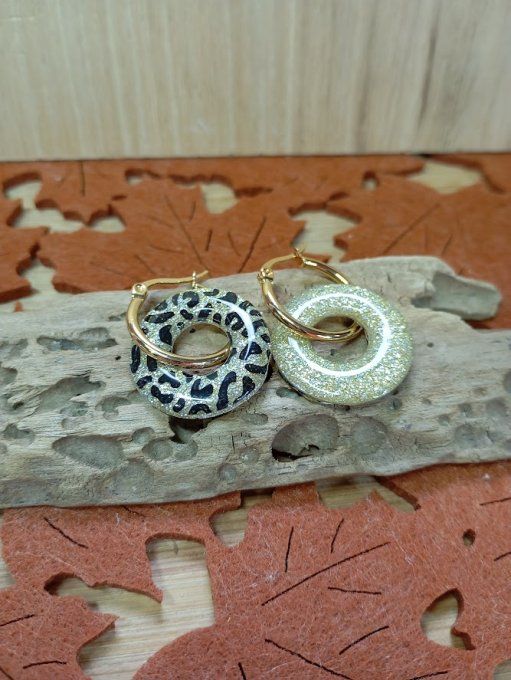 Boucles d’oreilles Graou et paillettes - les donuts