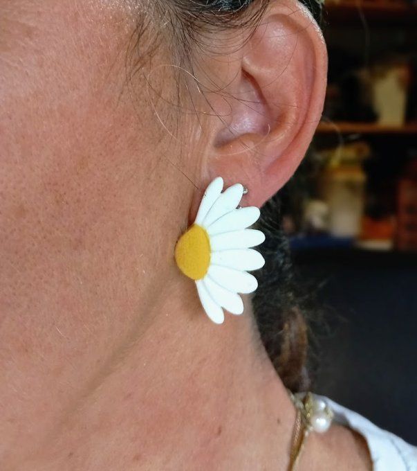 Boucles d’oreilles "pâquerettes" 